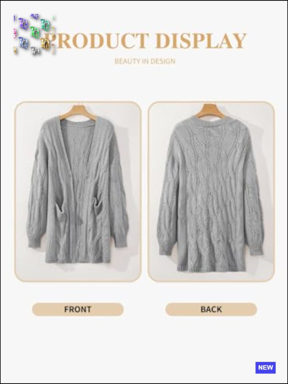 Plus Size Open Front Cardigan with Pockets Long Sleeves Lightweight Fall - Picture 4 of 7